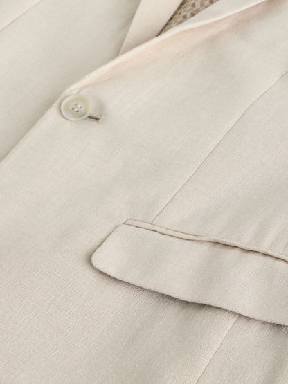Neutral Beige Linen Blend Suit Jacket (3-16yrs)