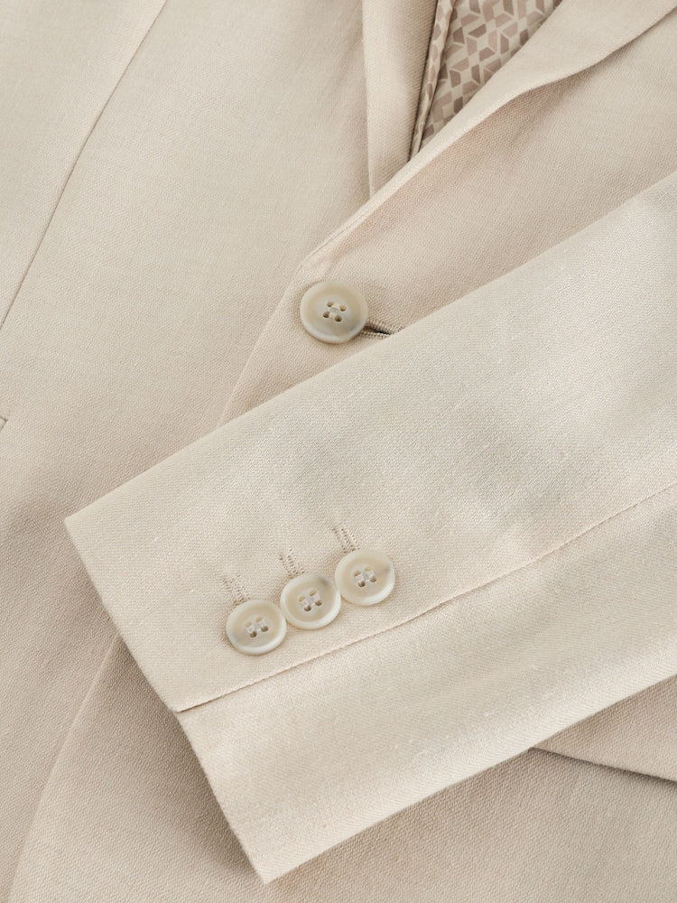 Neutral Beige Linen Blend Suit Jacket (3-16yrs)