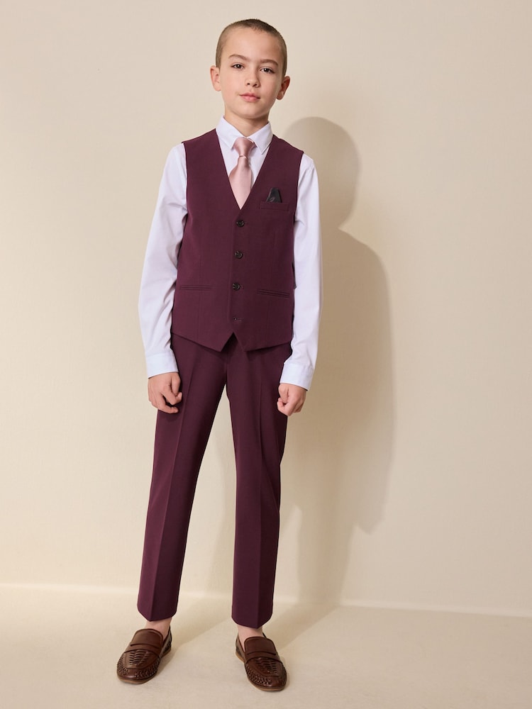 Burgundy Red Waistcoat (12mths-16yrs)