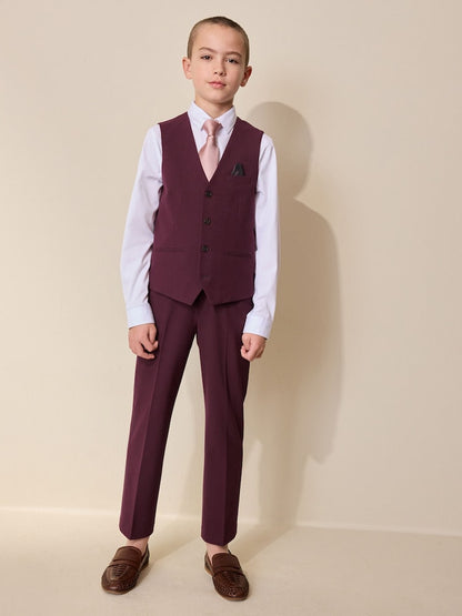 Burgundy Red Waistcoat (12mths-16yrs)