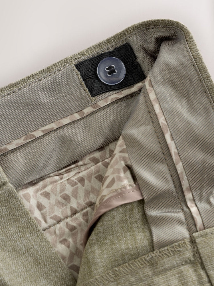 Khaki Green Linen Blend Suit Trousers (3-16yrs)