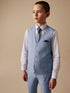 Light Blue Check Waistcoat (3-16yrs)