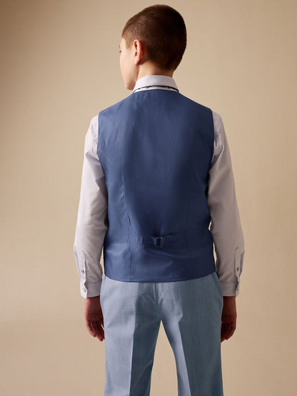 Light Blue Check Waistcoat (3-16yrs)
