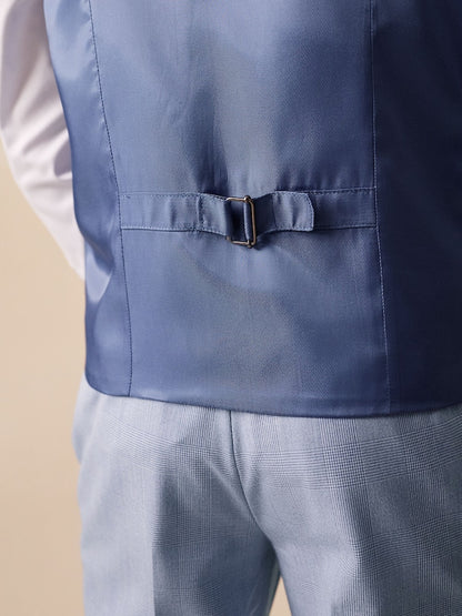 Light Blue Check Waistcoat (3-16yrs)