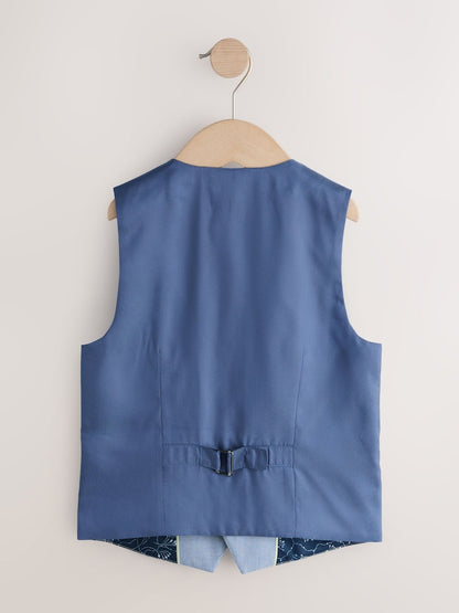 Light Blue Check Waistcoat (3-16yrs)