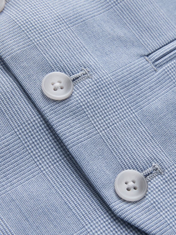 Light Blue Check Waistcoat (3-16yrs)