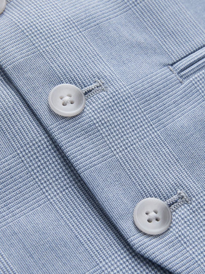 Light Blue Check Waistcoat (3-16yrs)