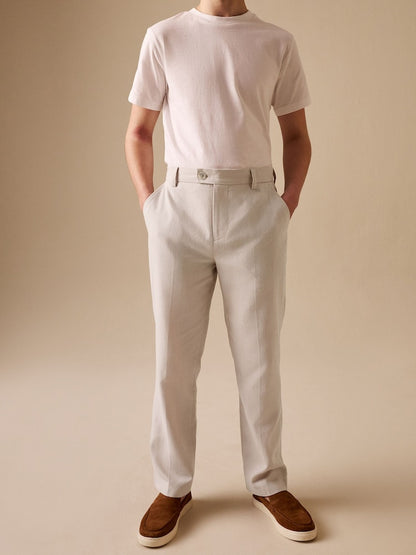 Neutral Beige Linen Blend Suit Trousers (3-16yrs) - Neutral Beige / 10 Years (140cm)