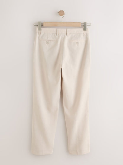 Neutral Beige Linen Blend Suit Trousers (3-16yrs)