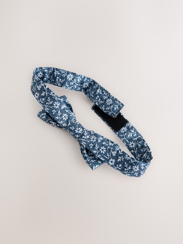 Dark Blue Floral Bow Tie (3-16yrs)