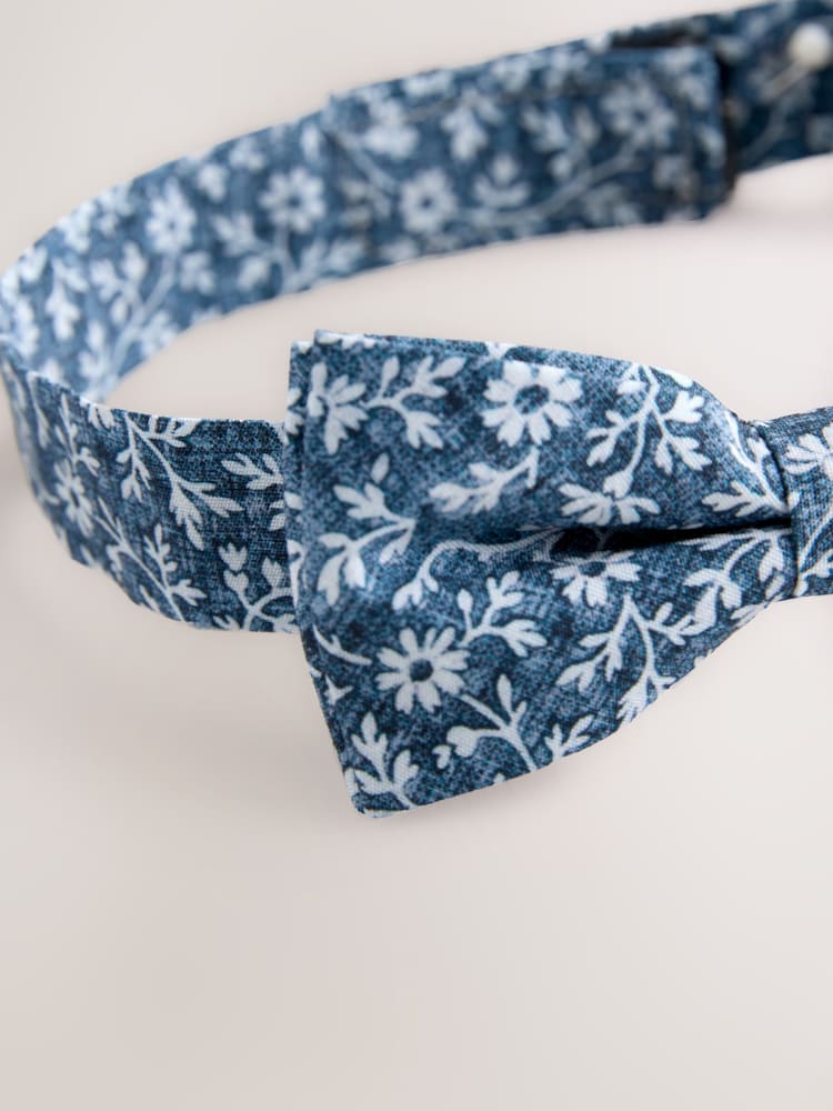 Dark Blue Floral Bow Tie (3-16yrs)