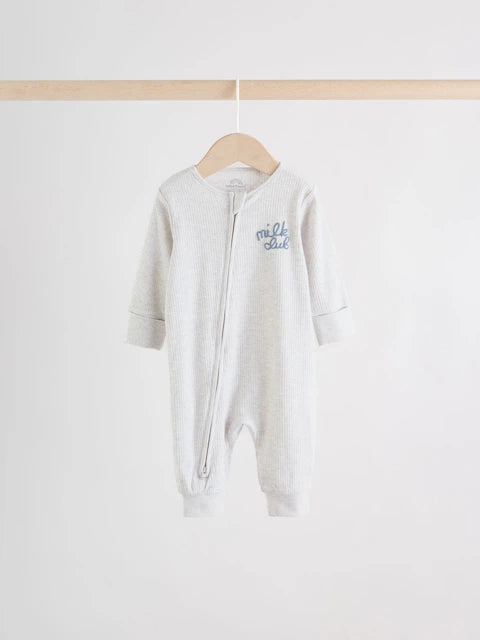 Blue Milk Club Two Way Zip Baby Sleepsuits 3 Pack (0mths-3yrs)
