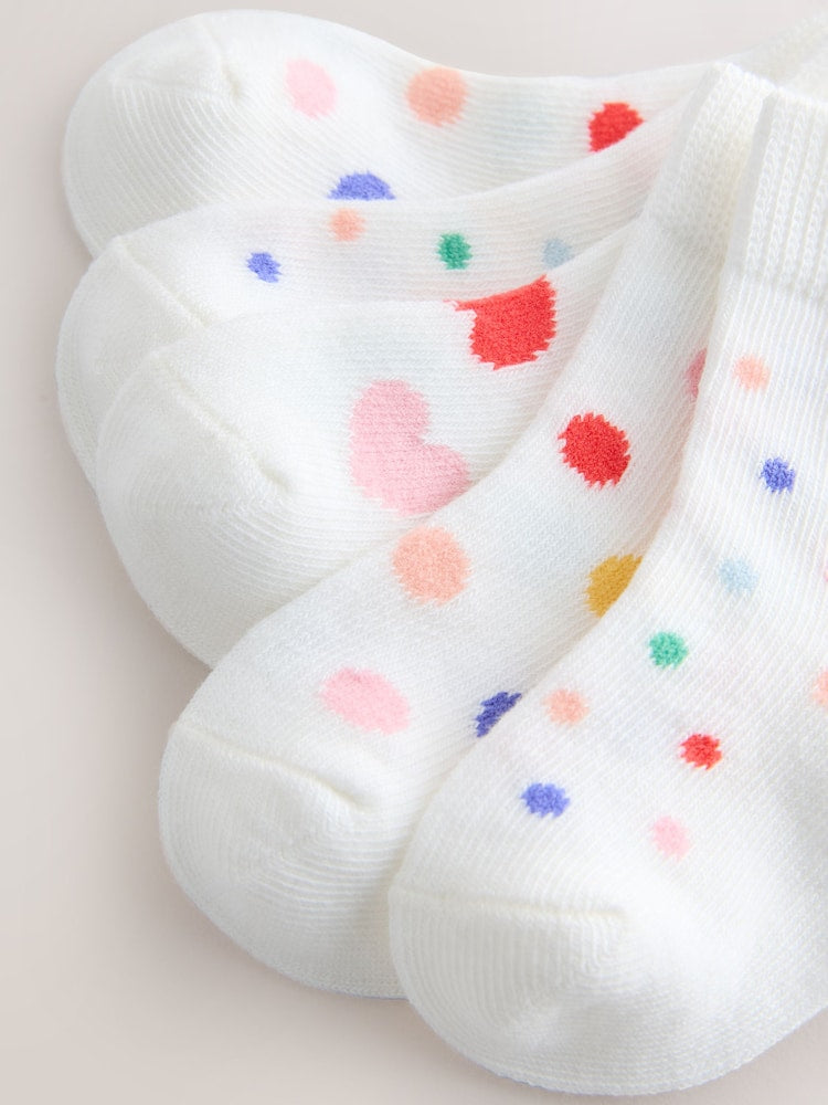 White/Blue/Red Baby Socks 5 Pack - Size 50cm (First Size)