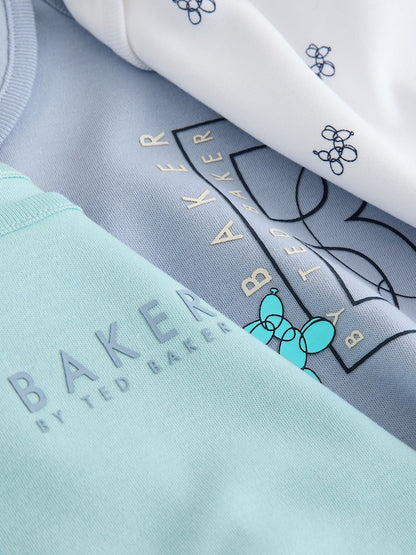 Baker by Ted Baker Blue 3 Pack Short Sleeve Bodysuits