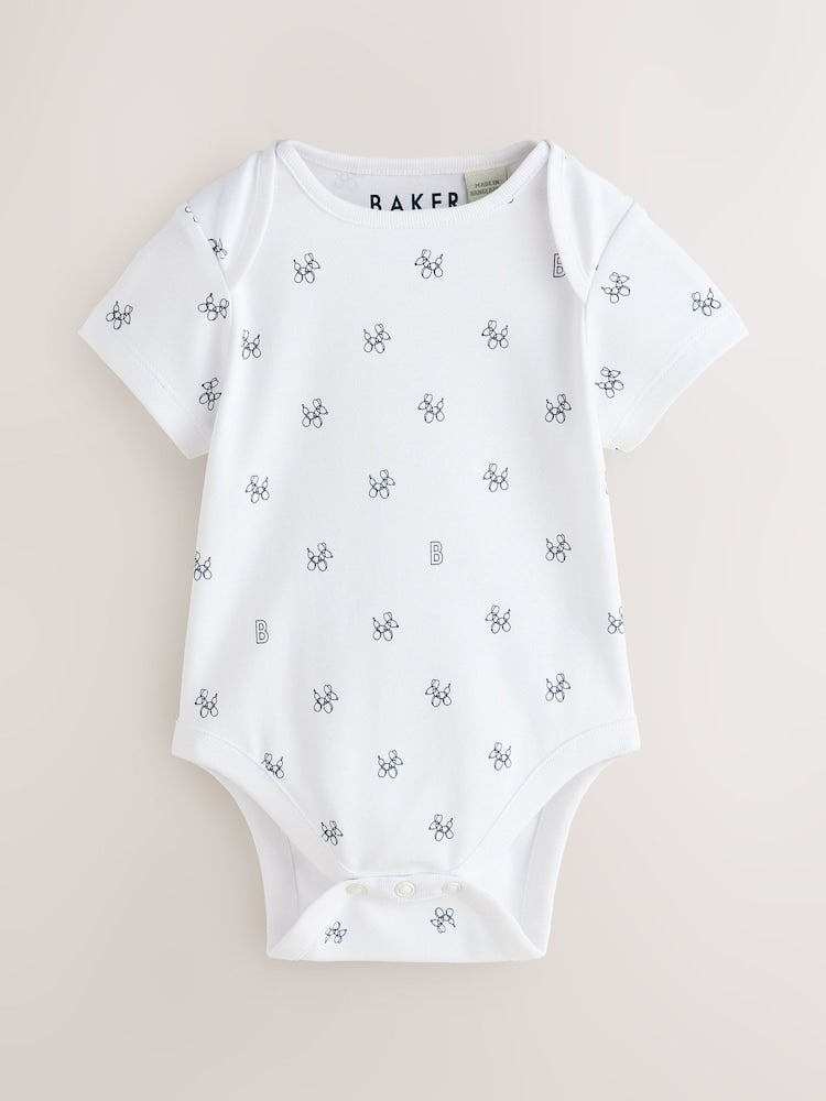Baker by Ted Baker Blue 3 Pack Short Sleeve Bodysuits