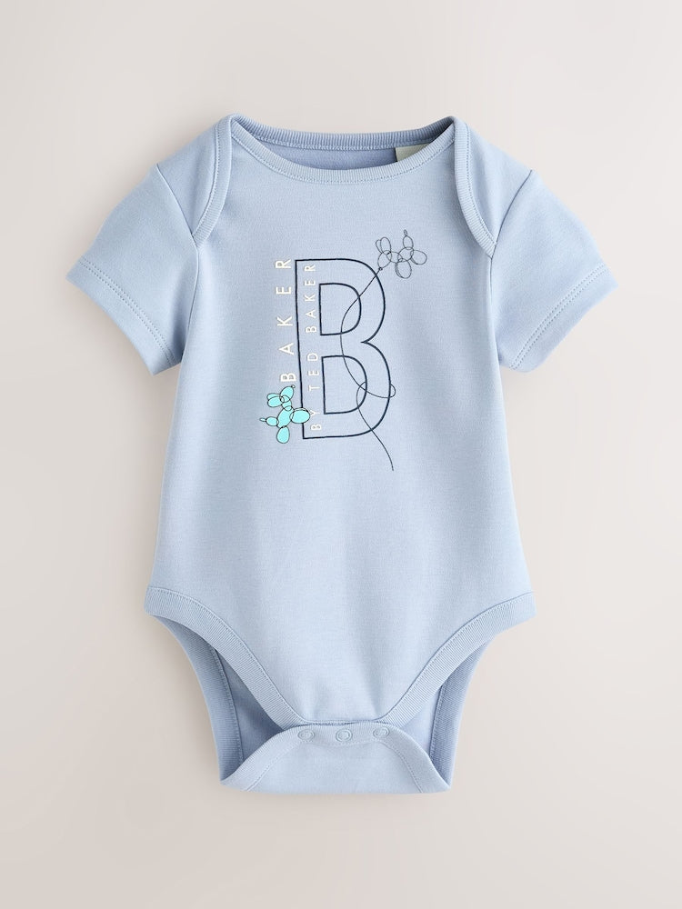 Baker by Ted Baker Blue 3 Pack Short Sleeve Bodysuits
