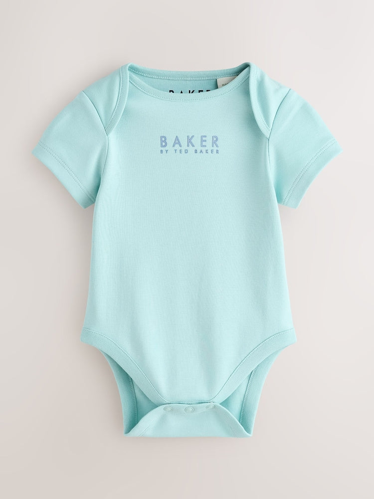 Baker by Ted Baker Blue 3 Pack Short Sleeve Bodysuits