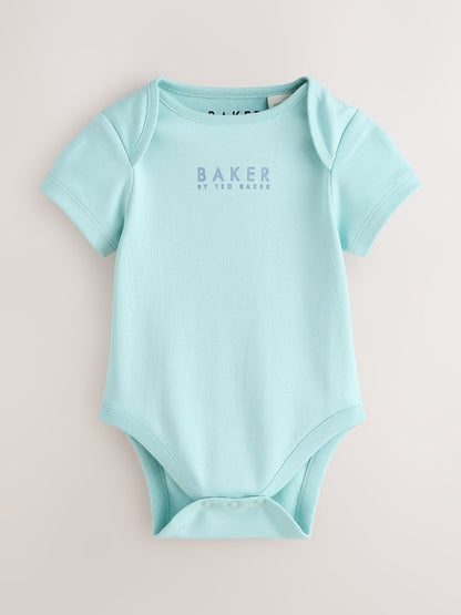 Baker by Ted Baker Blue 3 Pack Short Sleeve Bodysuits
