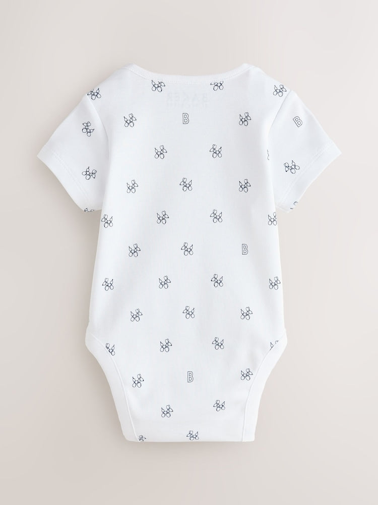 Baker by Ted Baker Blue 3 Pack Short Sleeve Bodysuits