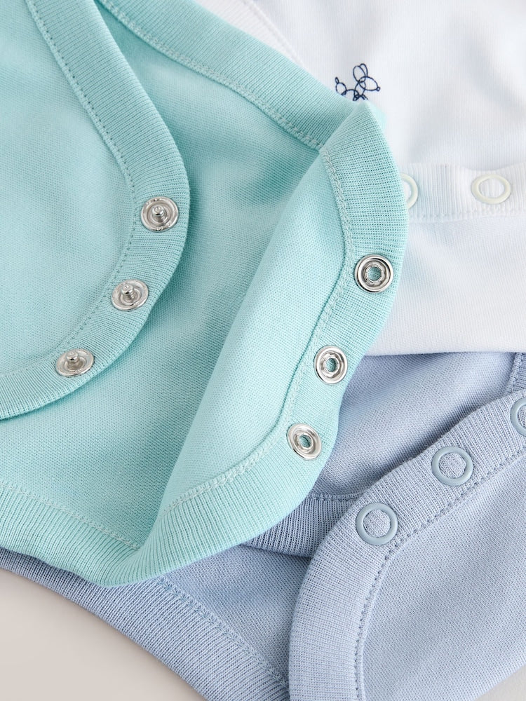 Baker by Ted Baker Blue 3 Pack Short Sleeve Bodysuits