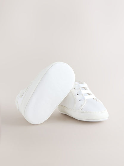 White Baby High Top Trainers (0-24mths) - Size Up To 3 Months (50 - 62cm)