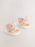 Pink Baby Bow Floral Sandals (0-24mths) - Size Up To 3 Months (50 - 62cm)