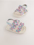 Pink Floral Baby Ruffle Sandals (0-24mths) - Size Up To 3 Months (50 - 62cm) - Pink Floral
