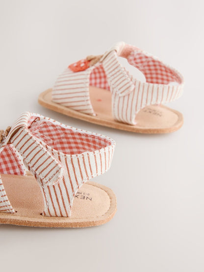 White/Pink Strawberry Baby Sandals (0-24mths)