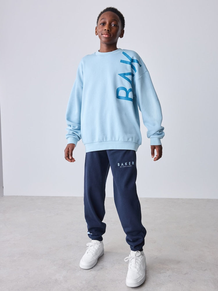 Baker by Ted Baker Oversized Graphic Sweatshirt and Joggers Set - Size 2-3 Years (92-98cm) - Blue