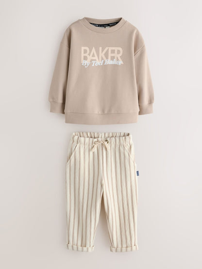 Baker by Ted Baker Sweatshirt and Striped Trousers Set
