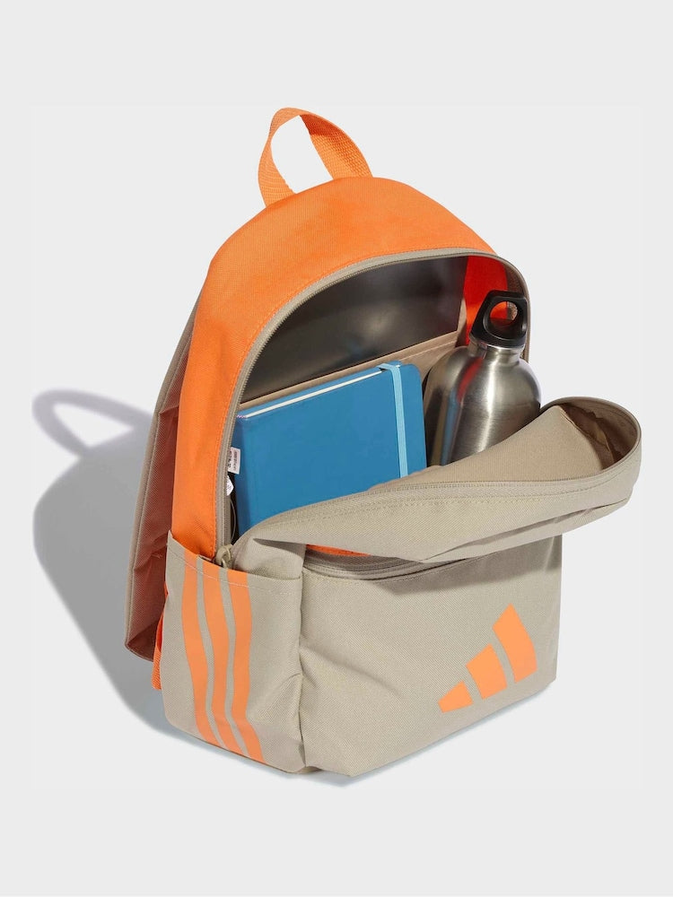 adidas Brown 3 Bar Kids Backpack - Size One