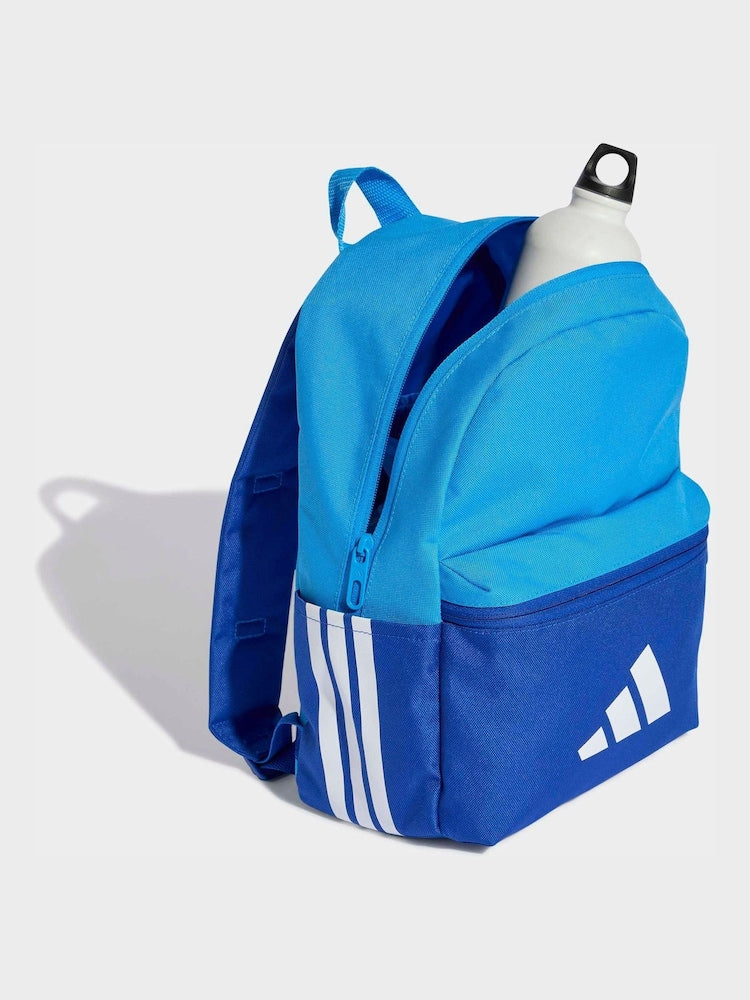 adidas Light Blue 3 Bar Kids Backpack - Size One