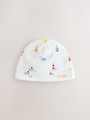 Blue Nautical Baby Hat and Bib Set (0-18mths) - Size 50cm (First Size)