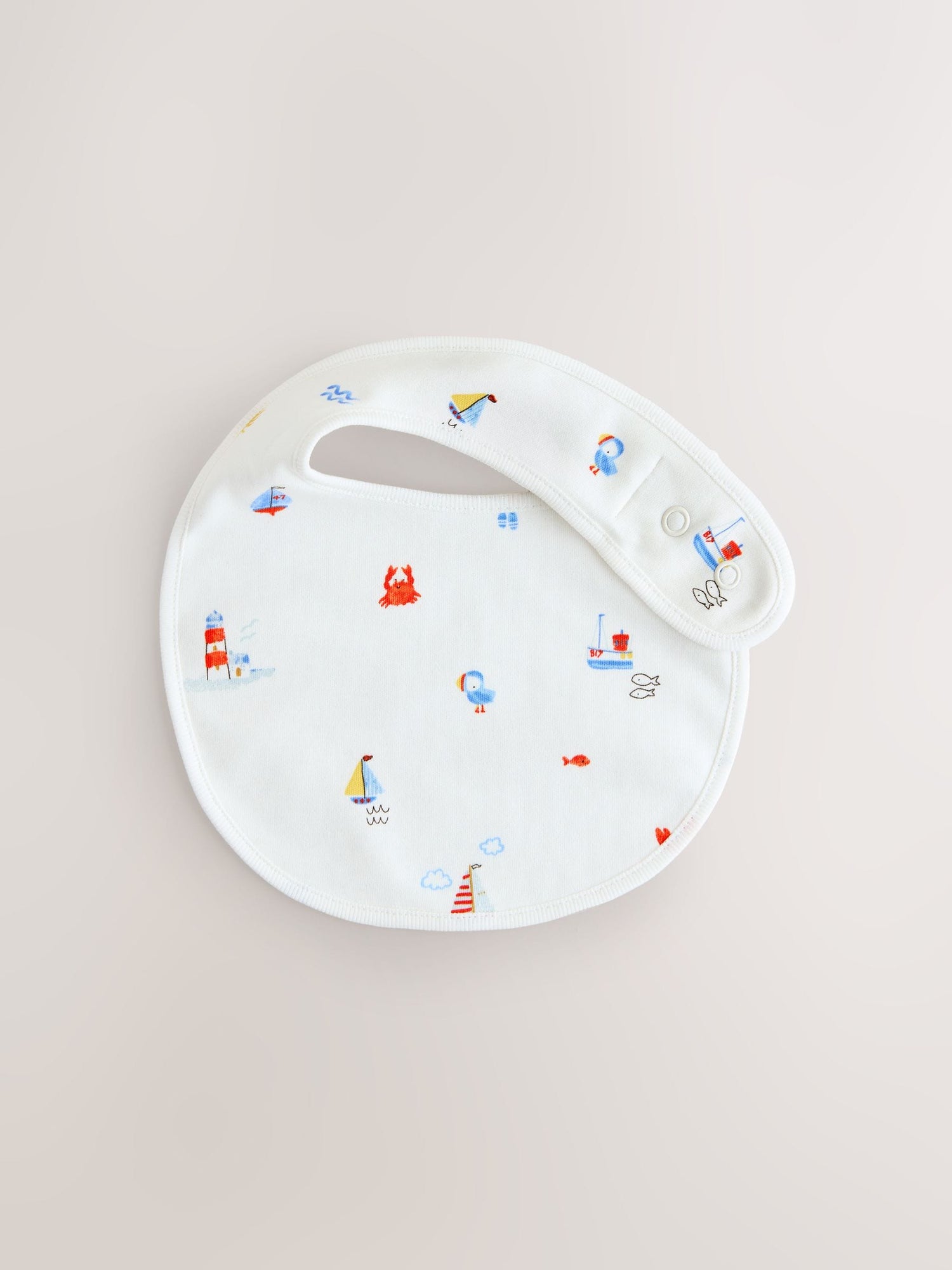 Blue Nautical Baby Hat and Bib Set (0-18mths) - Size 50cm (First Size)