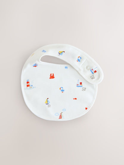 Blue Nautical Baby Hat and Bib Set (0-18mths)