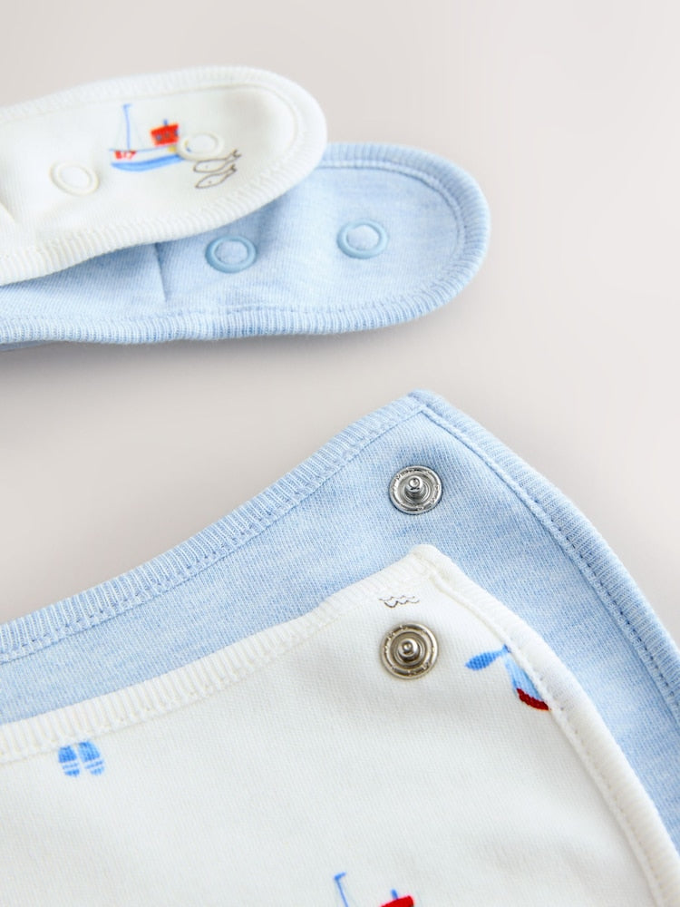 Blue Nautical Baby Hat and Bib Set (0-18mths)