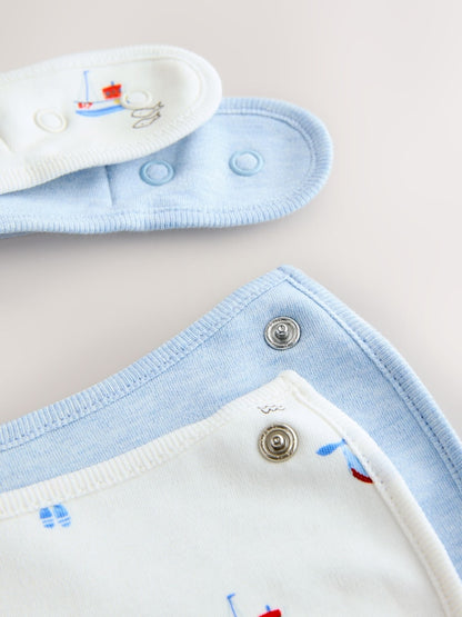 Blue Nautical Baby Hat and Bib Set (0-18mths)