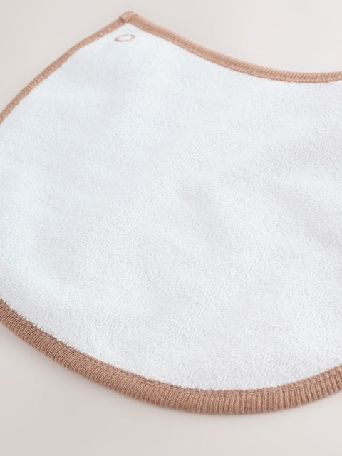 Blue/Ecru Bear Baby Bibs 5 Pack - Size One