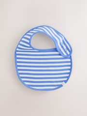 Blue/Ecru Bear Baby Bibs 5 Pack - Size One
