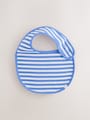 Blue/Ecru Bear Baby Bibs 5 Pack - Size One
