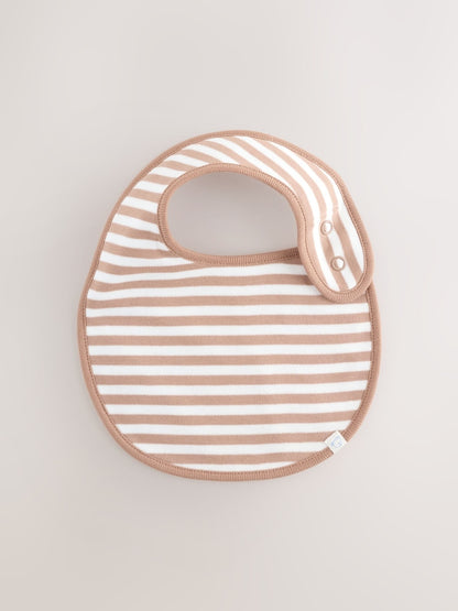 Blue/Ecru Bear Baby Bibs 5 Pack