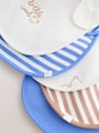 Blue/Ecru Bear Baby Bibs 5 Pack - Size One