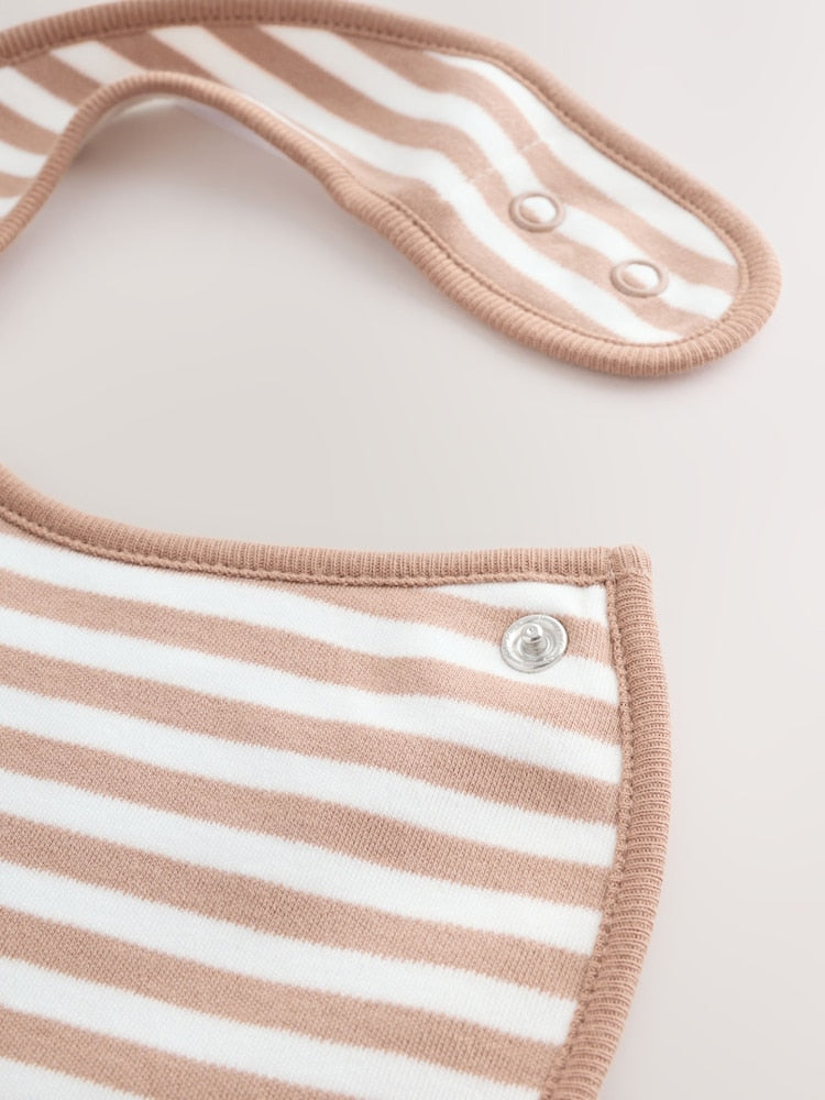 Blue/Ecru Bear Baby Bibs 5 Pack
