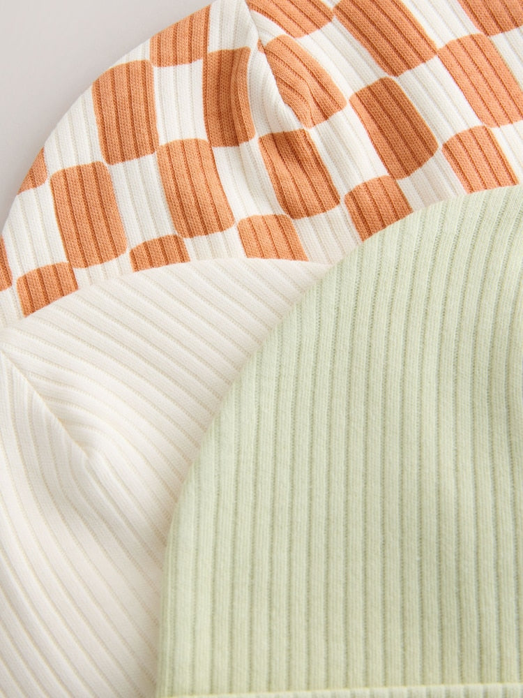 Green/Orange Baby Beanies 3 Pack (0-18mths)