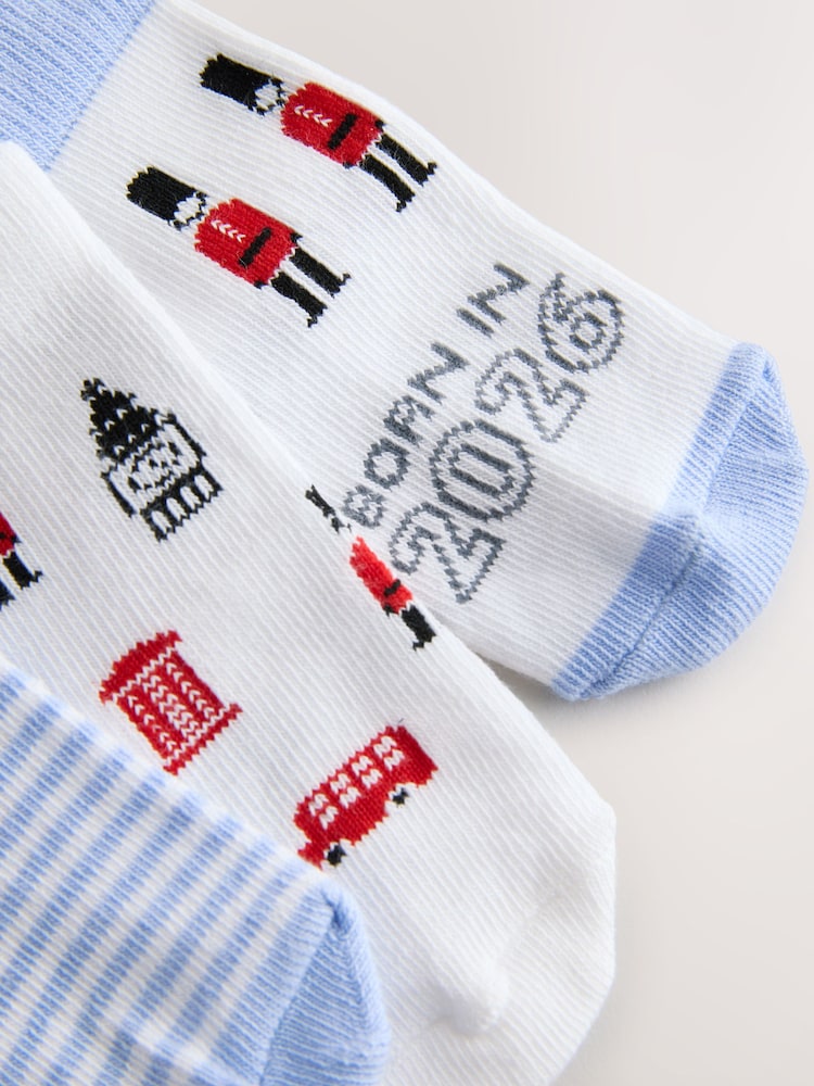 Baker by Ted Baker Multi Born in 2026 Socks 3 Pack - Size Up To 3 Months (50 - 62cm)