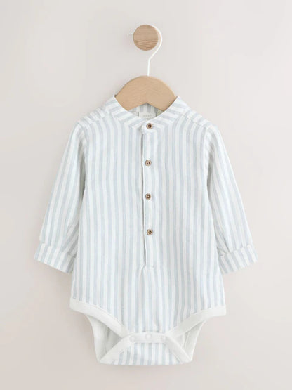 Navy Blue Woven Cotton Baby Dungaree and Bodysuit Set (0mths-3yrs)