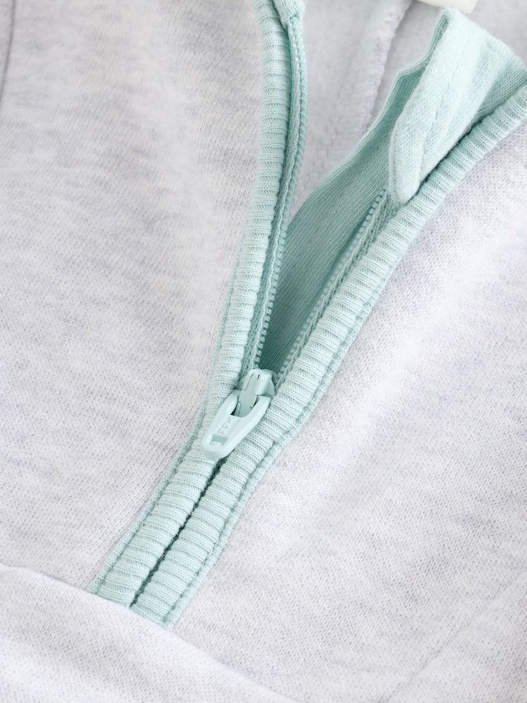 Grey Colourblock Hooded Baby Sweat Romper (0mths-3yrs)