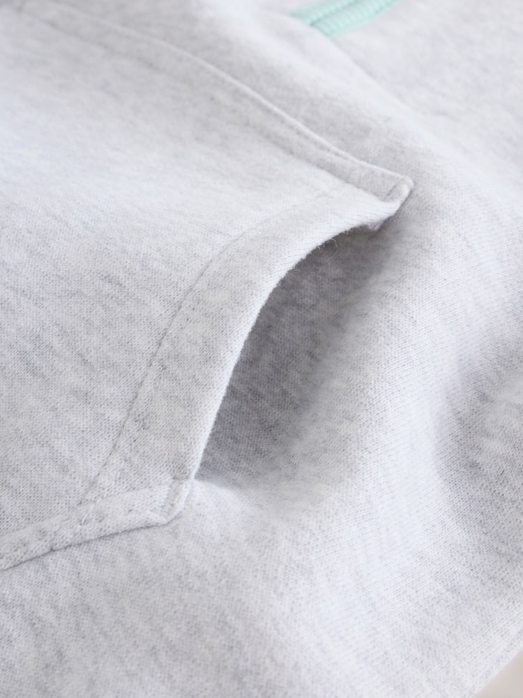Grey Colourblock Hooded Baby Sweat Romper (0mths-3yrs)