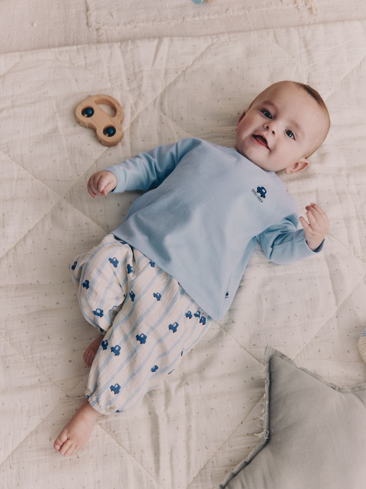 Blue Car Baby Top and Trousers Set (0mths-3yrs) - Blue Car / 12-18 Months (80-86cm)