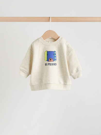 Grey Stripe Dog Sweatshirt and Shorts Baby Set (0mths-2yrs)